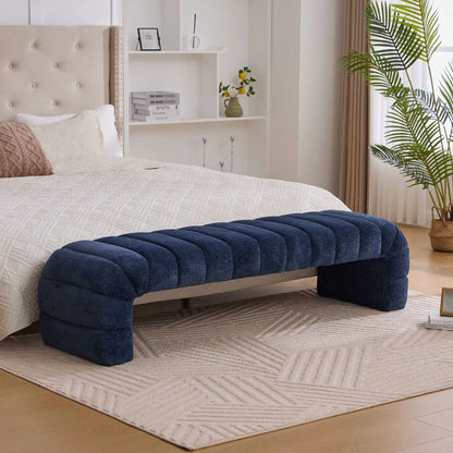 Modern Upholstered Bed Bench with Channel Tufted