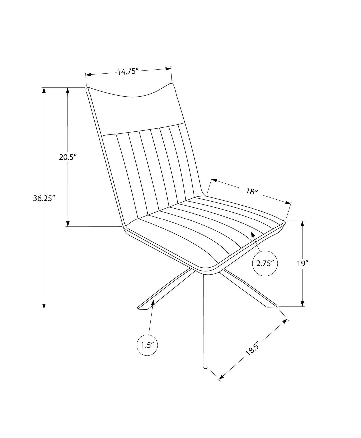 Modern Upholstered Dining Chair and Metal Legs