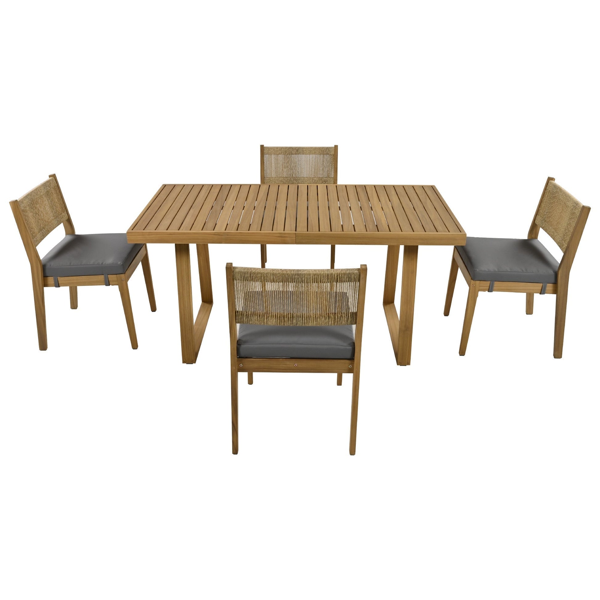 U_Style acacia wood outdoor dining table with chairs by HouseOfZazla on Tampa Home & Garden Store