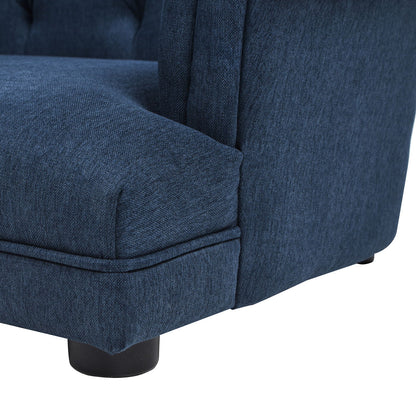 Kiki Chesterfield Dog Sofa Bed Medium blue denim upholstery by HouseOfZazla on Tampa Home & Garden Store