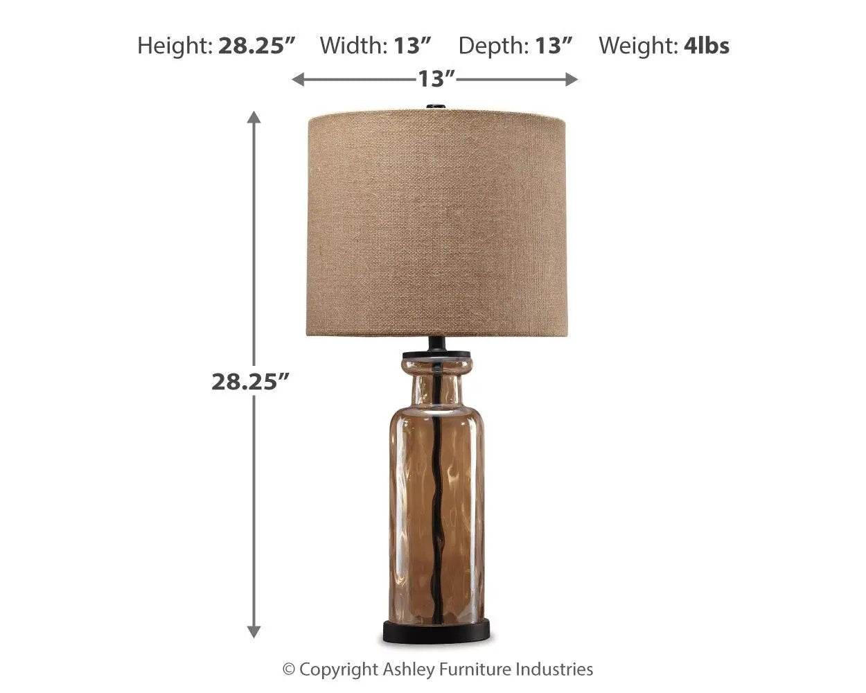 Laurentia Glass Table Lamp in Champagne Finish