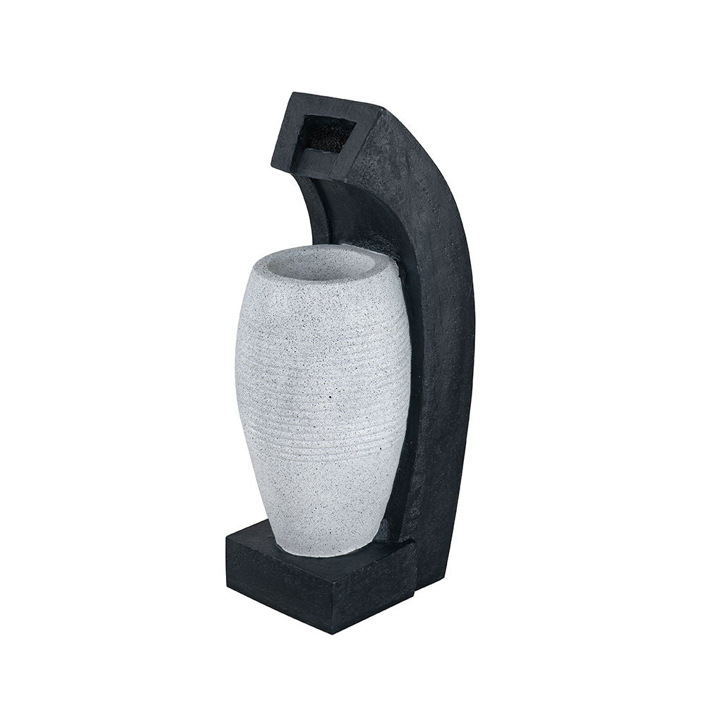 Water fountain with vase design, gray vase, black arch frame, light and pump HouseOfZazla on Tampa Home & Garden Store