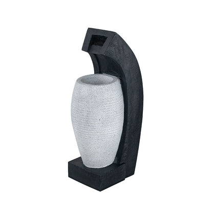 Water fountain with vase design, gray vase, black arch frame, light and pump HouseOfZazla on Tampa Home & Garden Store