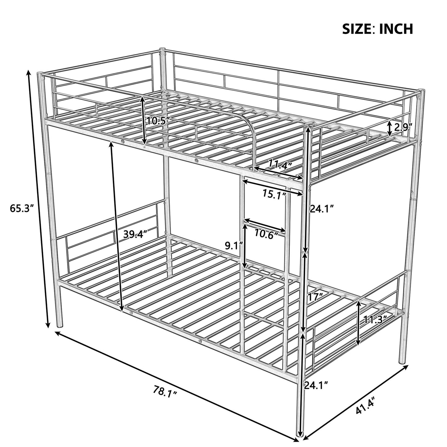 Durable Steel Bunk Bed For Kids And Teens
