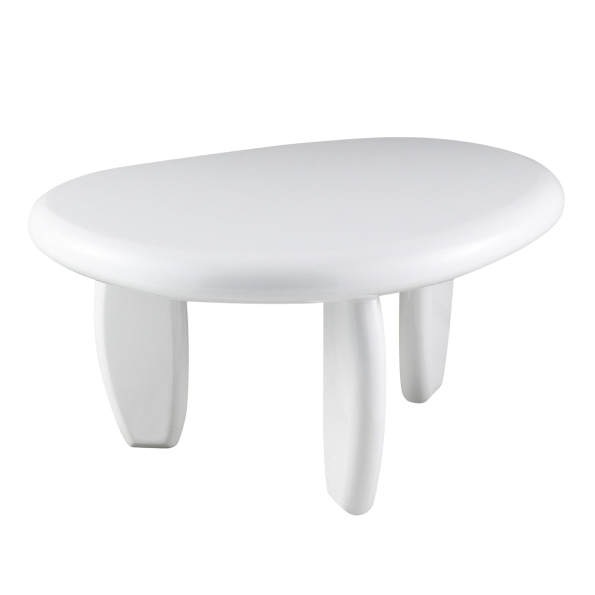 End table HouseOfZazla white high-gloss with rounded top and curved legs on Tampa Home & Garden Store