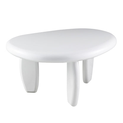 End table HouseOfZazla white high-gloss with rounded top and curved legs on Tampa Home & Garden Store