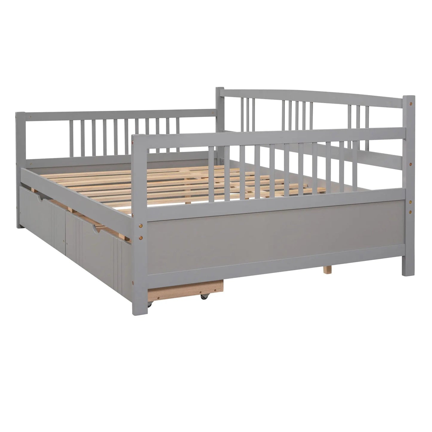 Multifunctional Modern Daybed in gray with slatted base and under-bed storage drawer on Tampa Home & Garden Store
