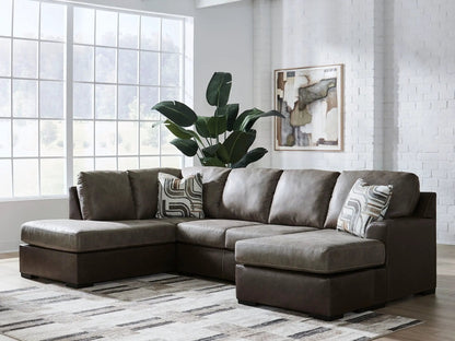 Castille Way Sectional Sofa with Chaise in Brown