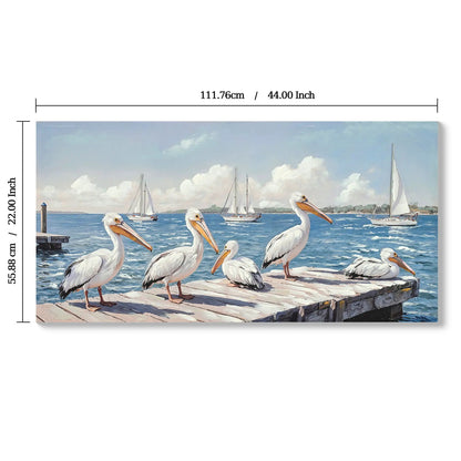 Beach Wall Art Ocean Seagull Canvas Living Room