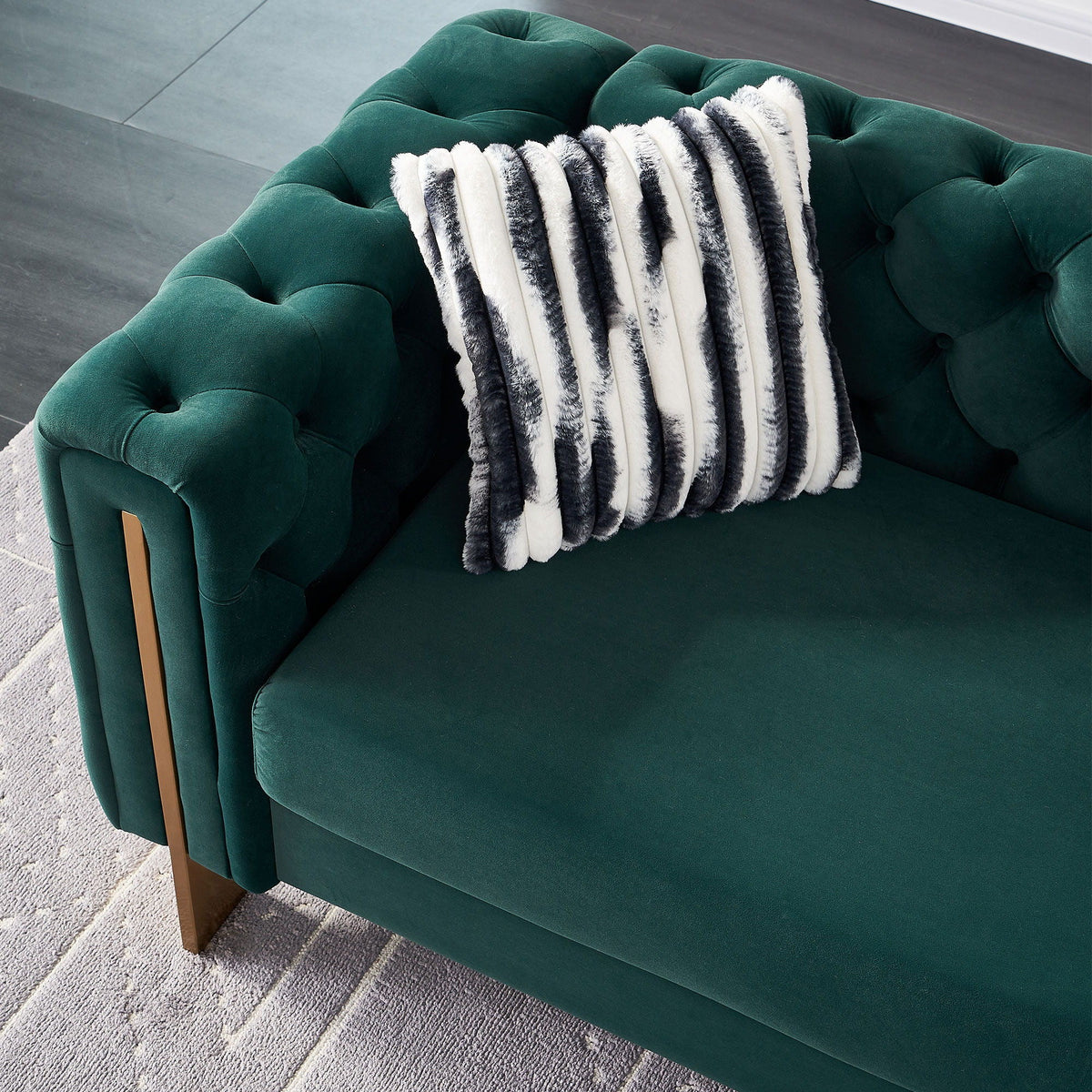 Modern Chesterfield Tufted Sofa and Metal Legs