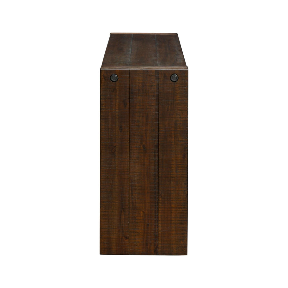Modern design console table by HouseOfZazla in dark brown solid wood with a sloped top on Tampa Home & Garden Store