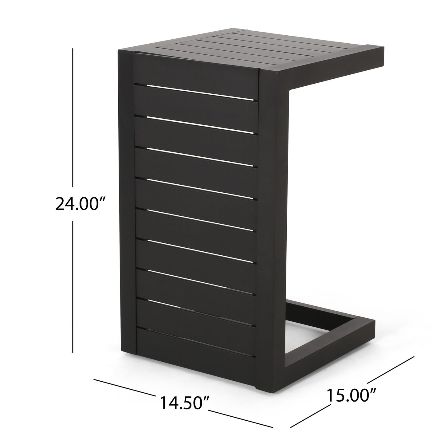 Outdoor Aluminum C Shaped Side Table for Patio