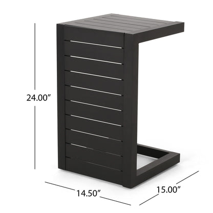 Outdoor Aluminum C Shaped Side Table for Patio
