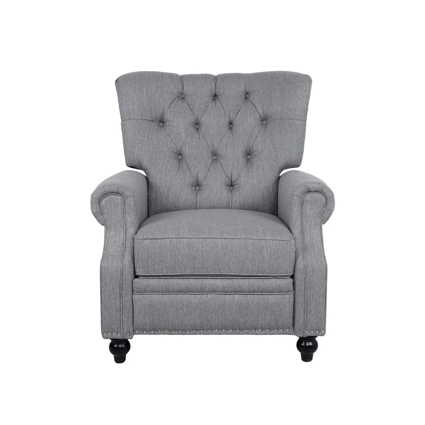 Welch Tufted Pushback Recliner gray fabric by Unique Piece Furniture with tufted back on Tampa Home & Garden Store
