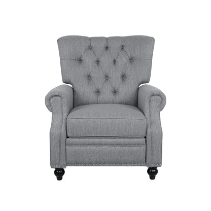 Welch Tufted Pushback Recliner gray fabric by Unique Piece Furniture with tufted back on Tampa Home & Garden Store