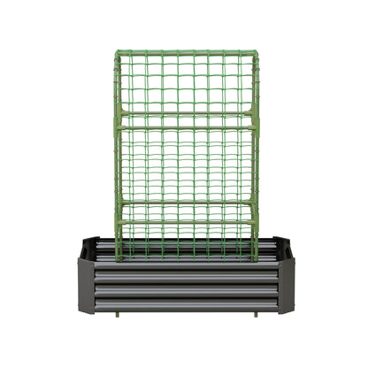 Outdoor Raised Garden Bed and Trellis Planter