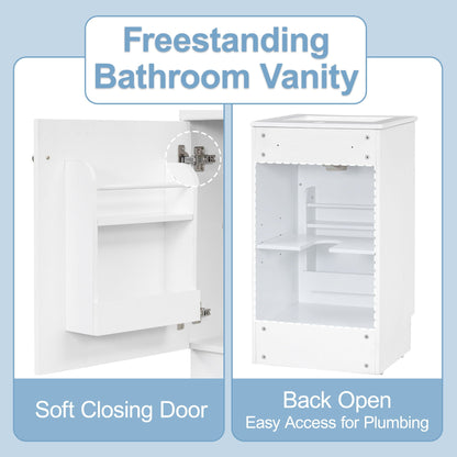 Bathroom vanity with sink by HouseOfZazla, white finish, adjustable shelf on Tampa Home & Garden Store
