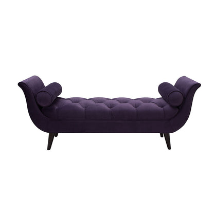 Tufted flared-arm entryway bench in purple velvet by HouseOfZazla on Tampa Home & Garden Store