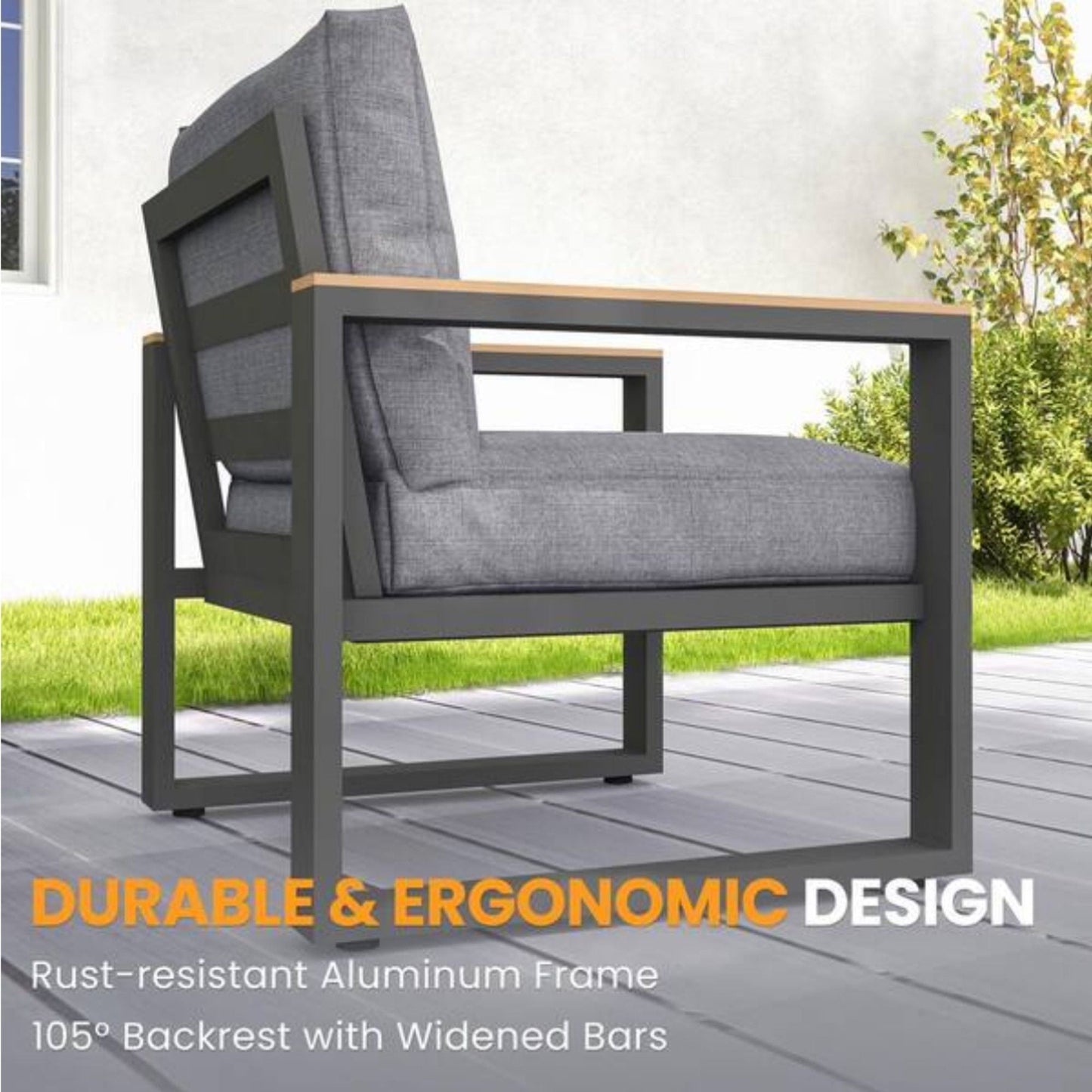 Modern Outdoor Sofa Set with the Coffee Table