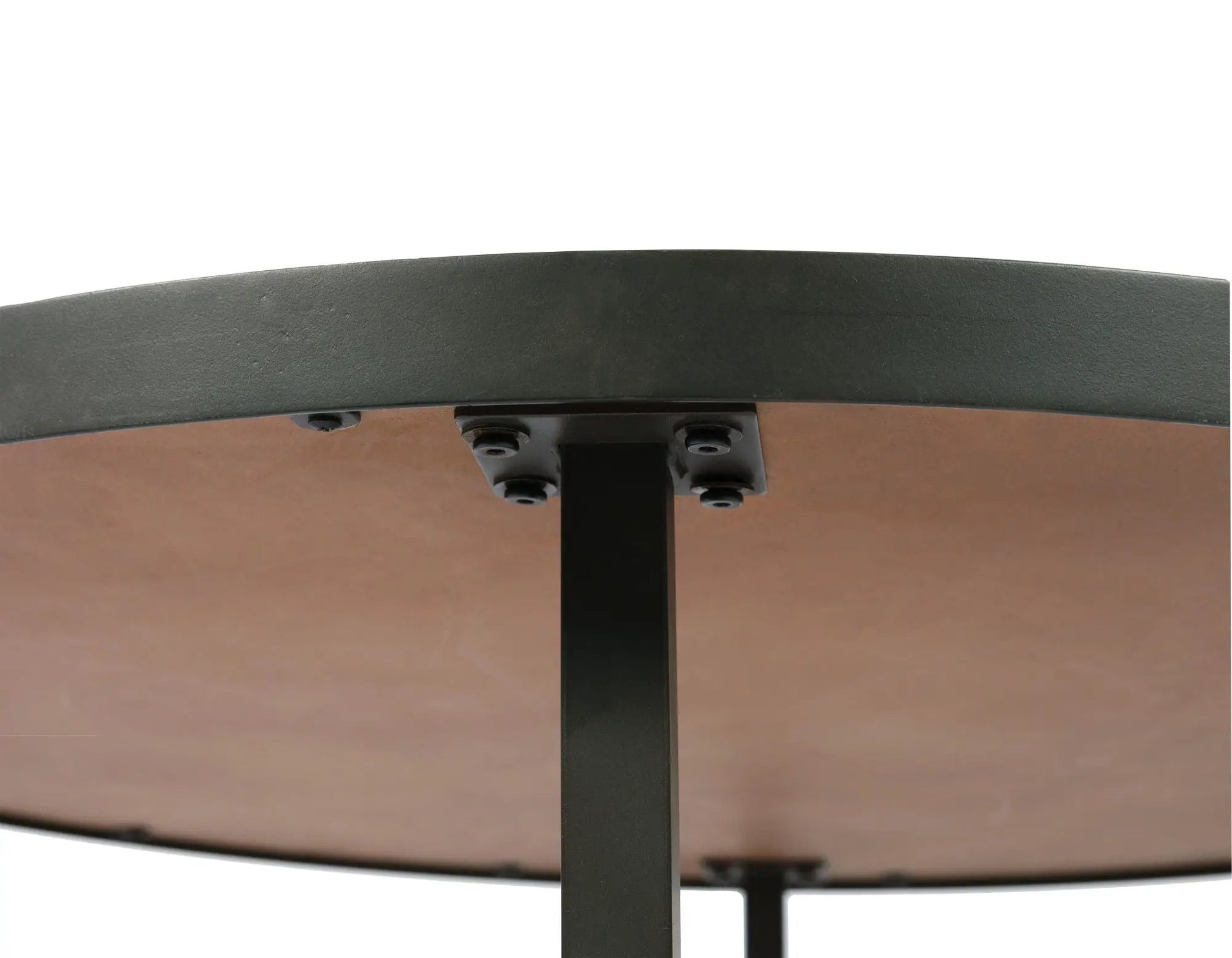 Faro Round Table coffee table with wood top and black metal base by Unique Piece Furniture on Tampa Home & Garden Store