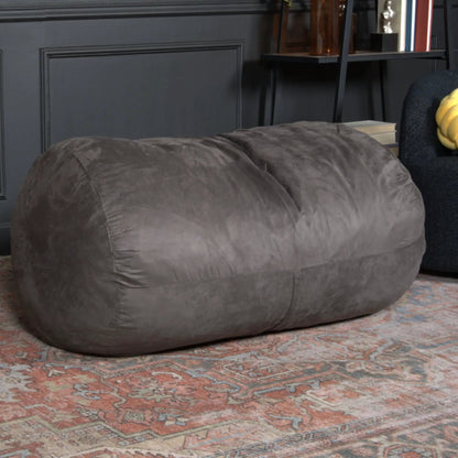 Michael Modern Cylindrical Suede Bean Bag Chair