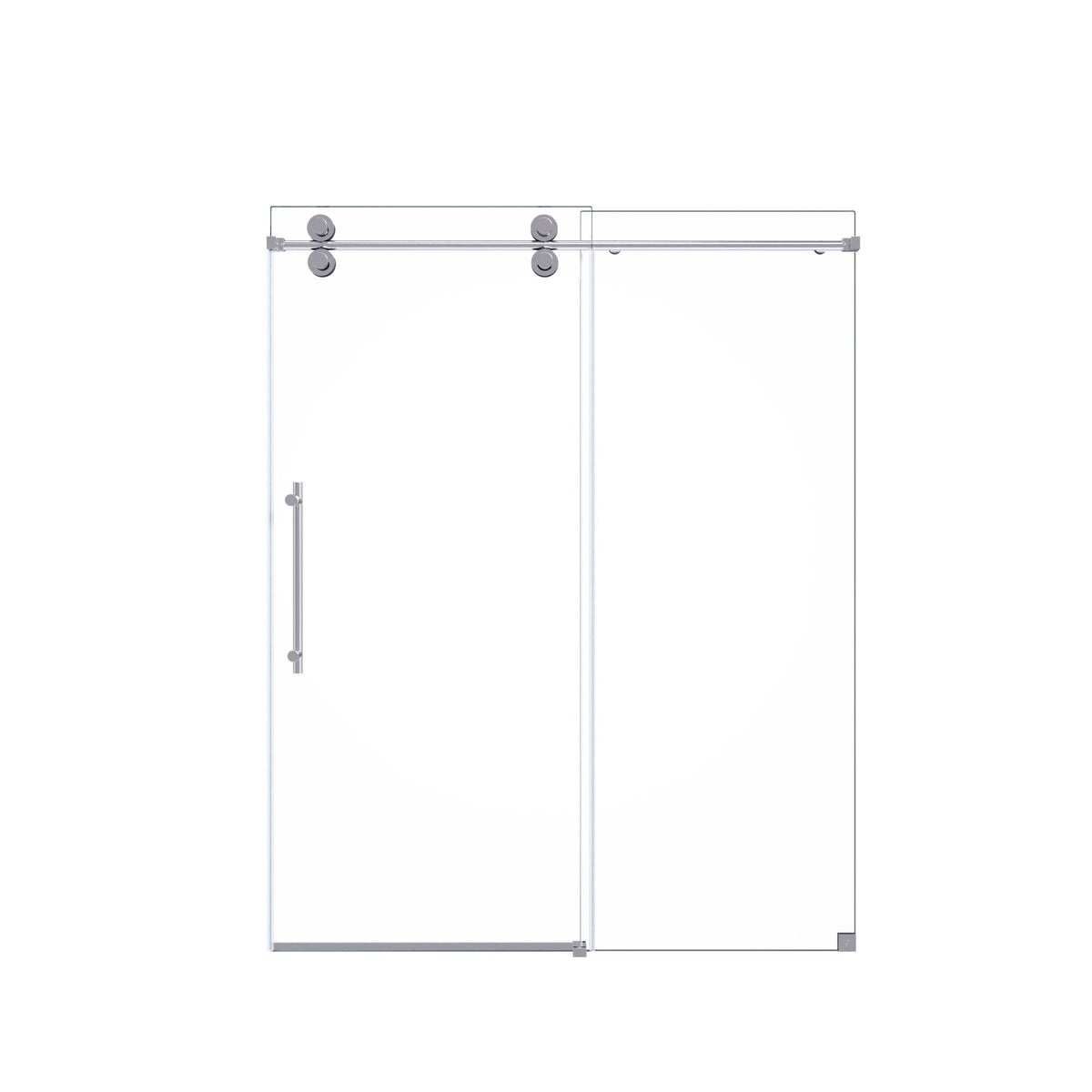 HouseOfZazla clear tempered frameless sliding shower door with top rail and rollers on Tampa Home & Garden Store