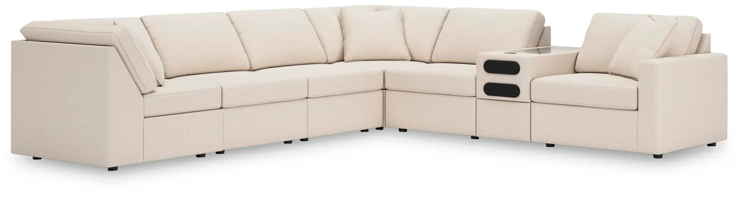 Modmax Oyster Sectional sofa with console and cupholders by Unique Piece Furniture on Tampa Home & Garden Store