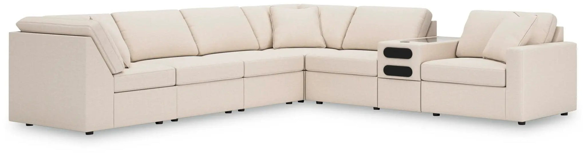 Modmax Oyster Sectional sofa with console and cupholders by Unique Piece Furniture on Tampa Home & Garden Store
