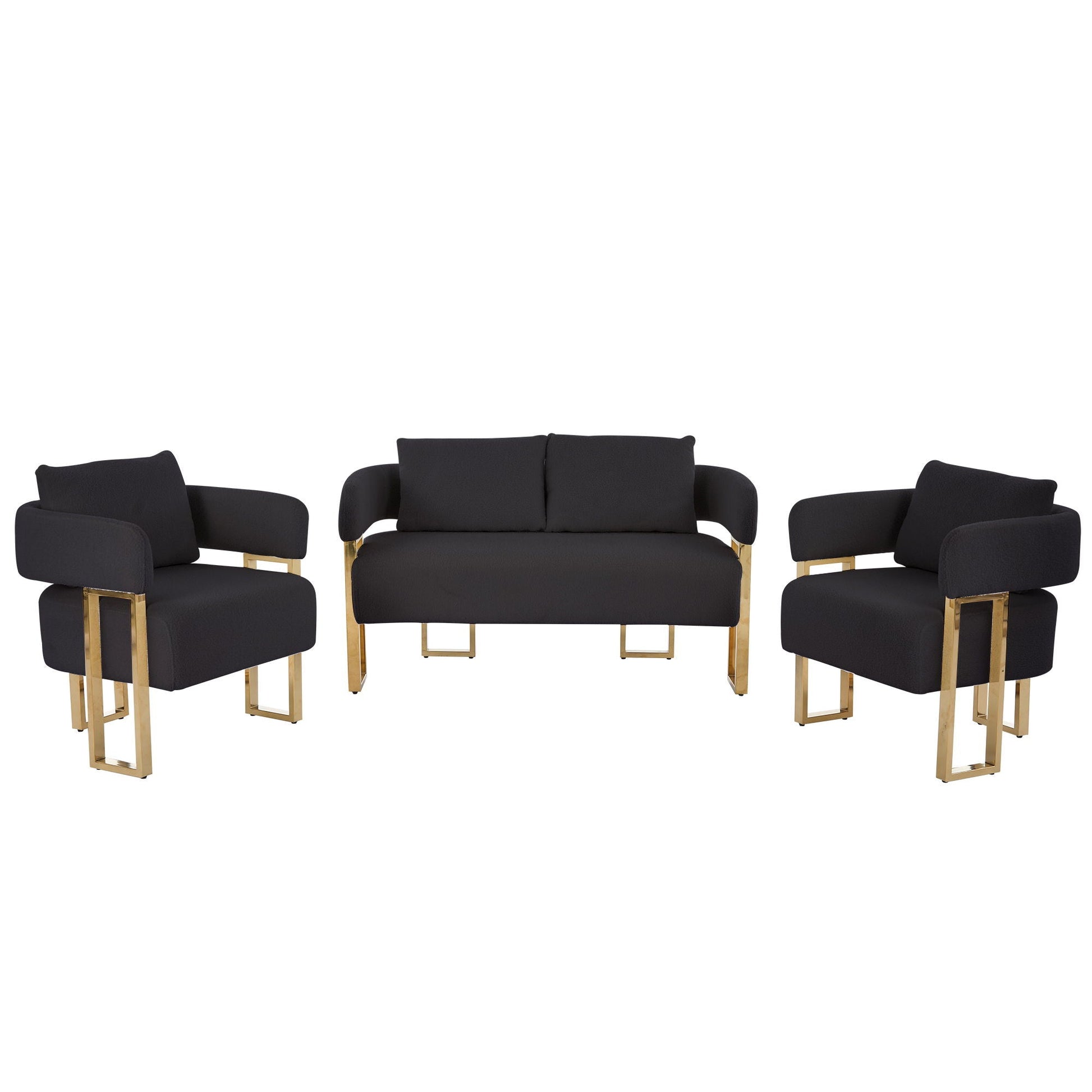 Decorative Side Chair Set of Five Black Armchairs with Gold Legs HouseOfZazla on Tampa Home & Garden Store