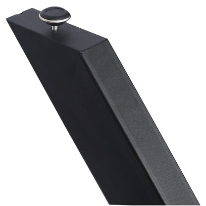 Steel table base with spider legs, black finish, round foot knob close-up on Tampa Home & Garden Store