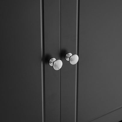 Bathroom Storage Cabinet, Cabinet with Two Doors and Drawers, Adjustable Shelf, MDF Board, Black