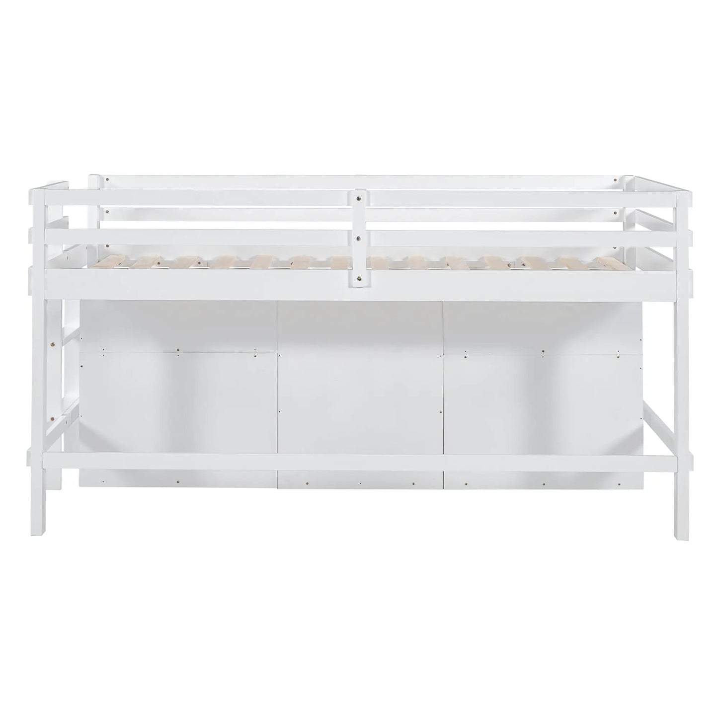 Loft Bed with Drawers and Shelves under Cabinet