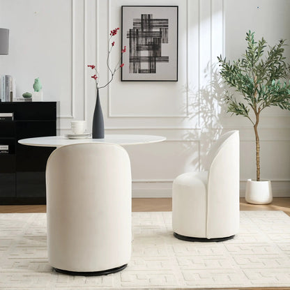360 Degree Swivel Armless Dining Barrel Chair pair in white by Unique Piece Furniture on Tampa Home & Garden Store