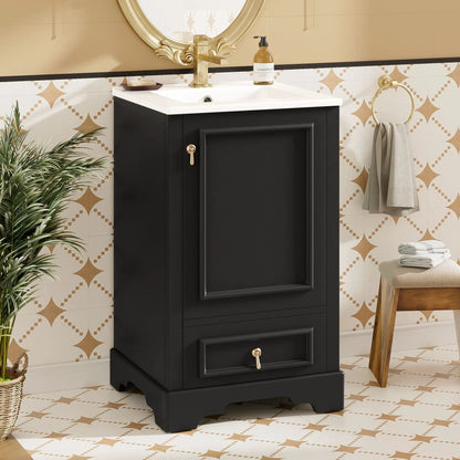Bathroom Vanity With Sink, Soft Close Door, Shelf
