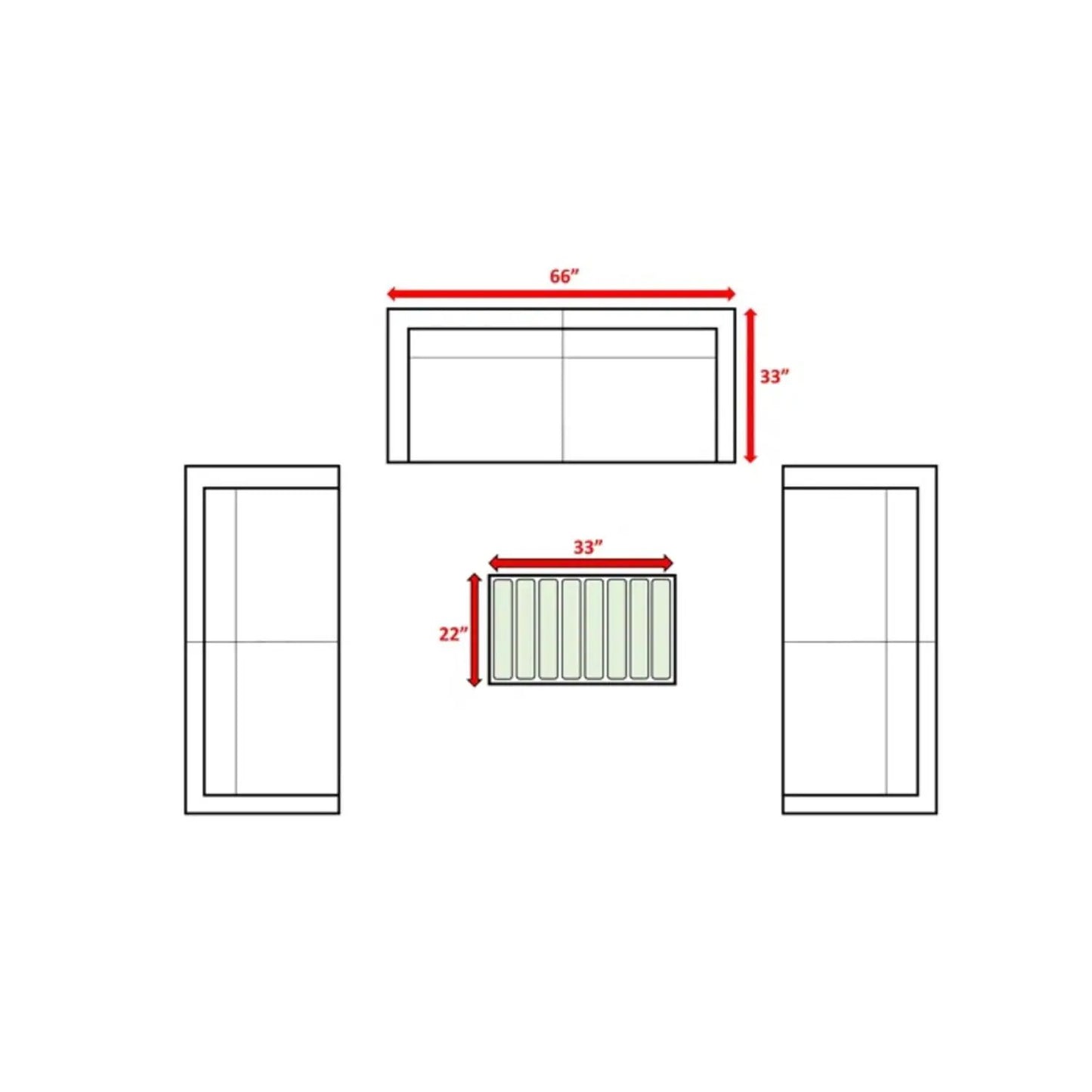 Outdoor Sofa Seating Group with Cushions