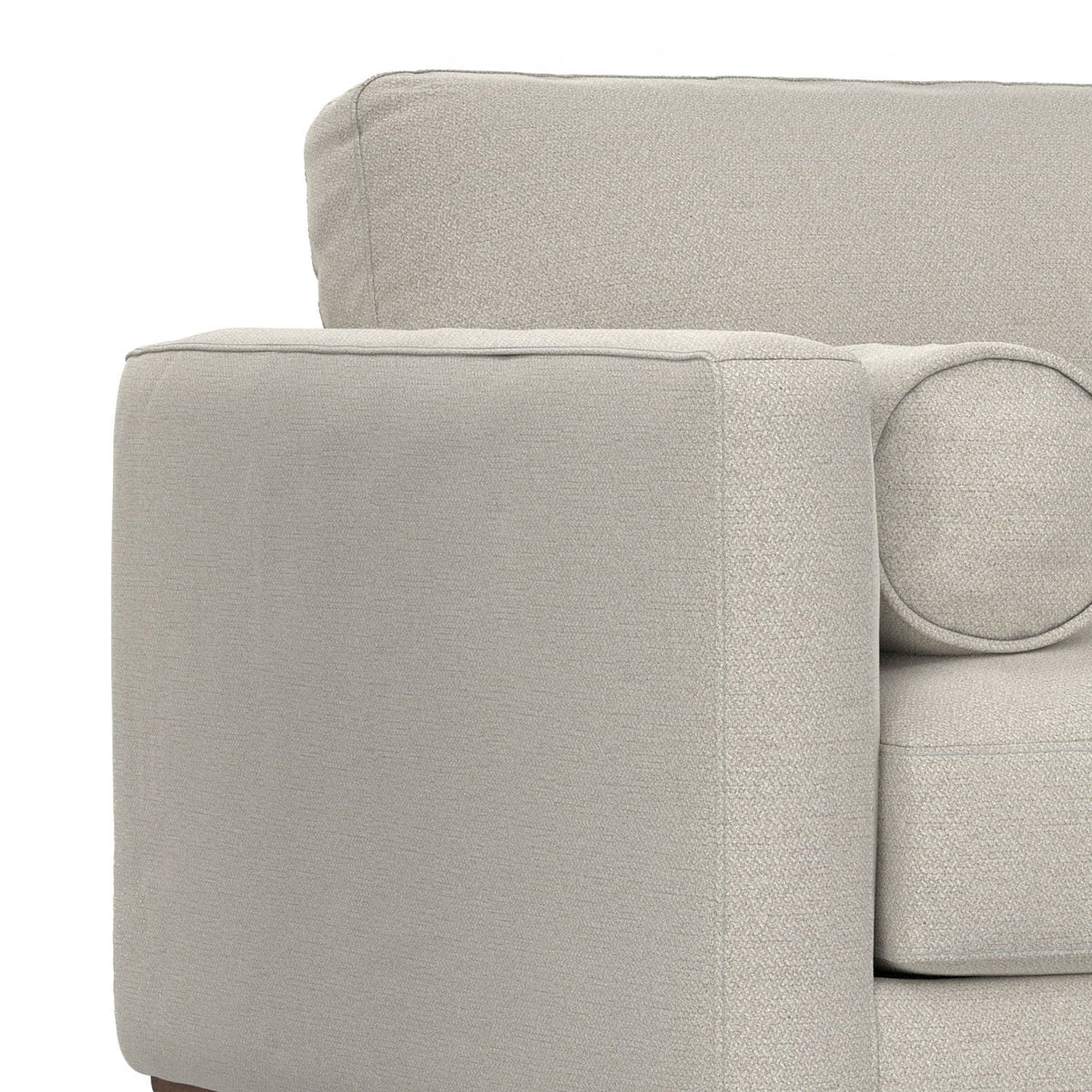 Wide Arm Chair with removable cushions in textured beige fabric by HouseOfZazla armchairs on Tampa Home & Garden Store
