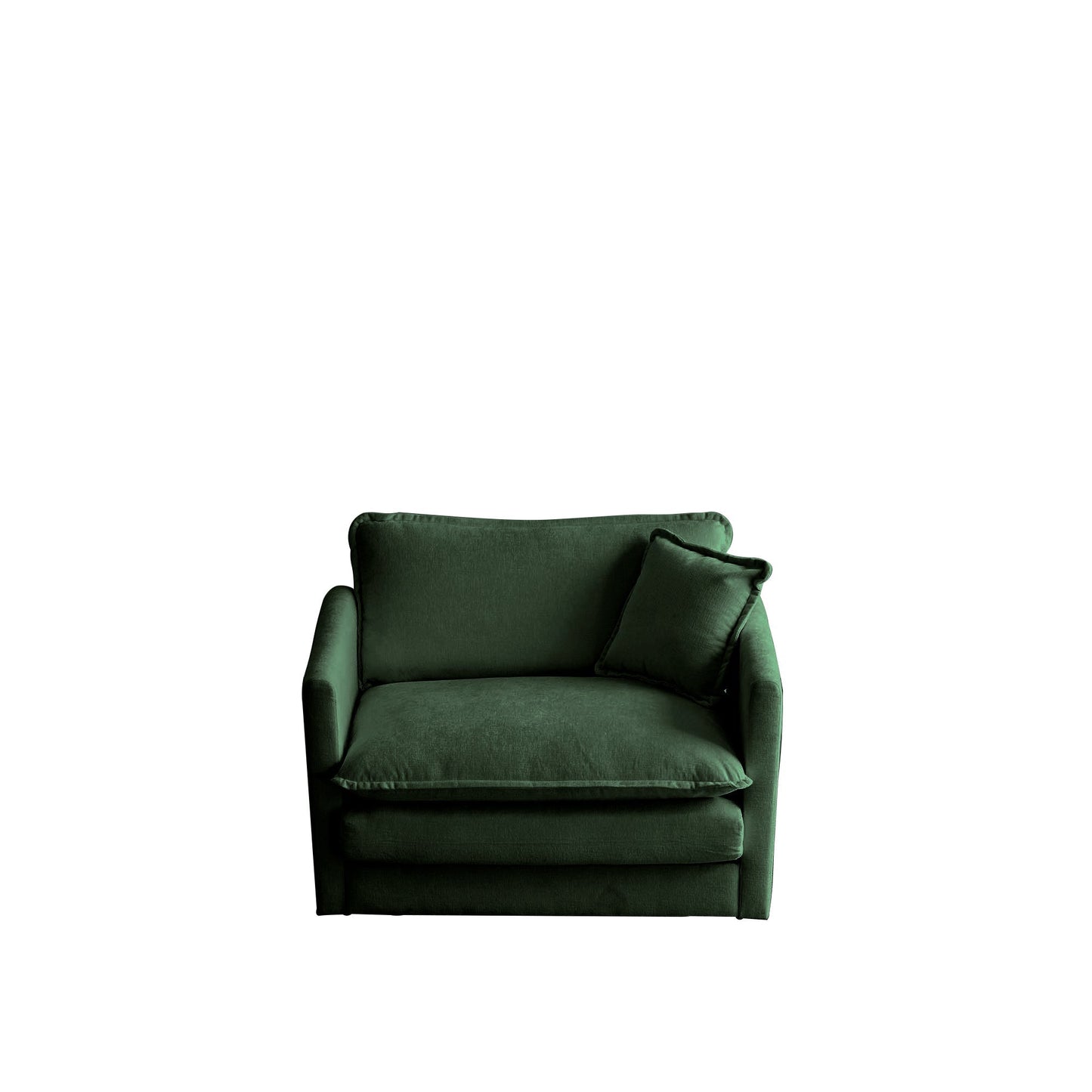 HouseOfZazla green chenille upholstered armchair with plush cushions on Tampa Home & Garden Store