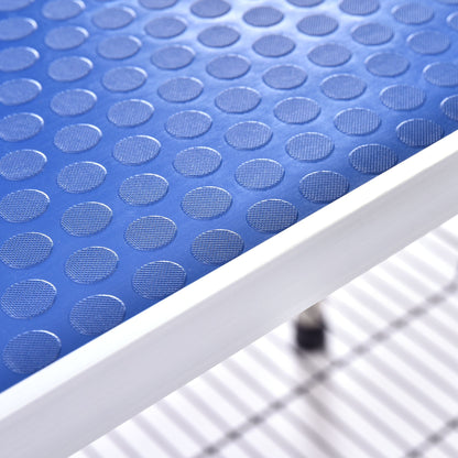Large blue grooming table top with non-slip circular grip pattern for pets on Tampa Home & Garden Store