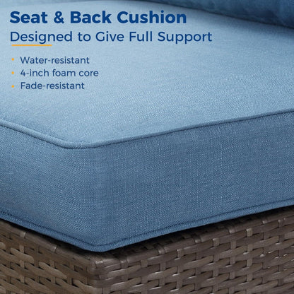 Armless Patio Sofa Set and Waterproof Cushions