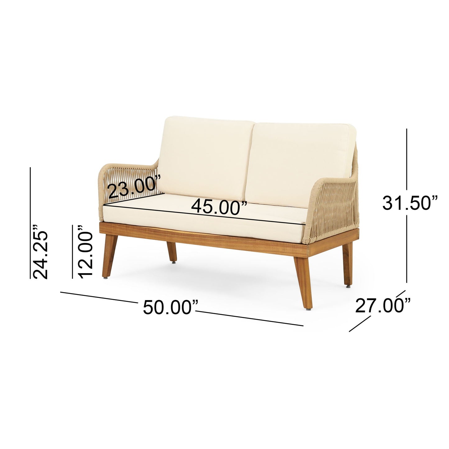 Hueber 4 Seater Outdoor Chat Set And Cushions