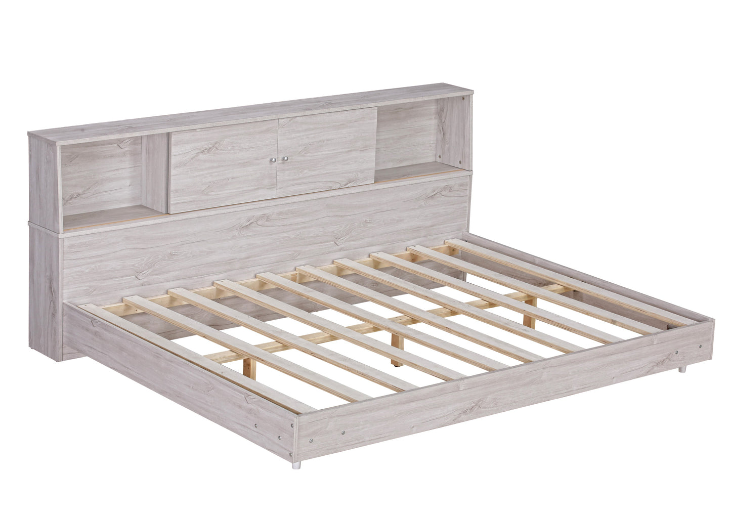 Full Size Daybed Frame with Storage Bookcases White Oak - Tampa Home & Garden Store