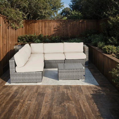 Seating set with cushions in handcrafted wicker, 4-piece outdoor by Unique Piece Furniture on Tampa Home & Garden Store