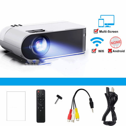 Mini projector portable white unit with remote and included AV cables by My Store on Tampa Home & Garden Store