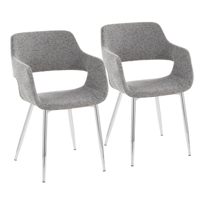 Contemporary Dining Chair Set with Metal Legs in grey speckled fabric, set of 2 - HouseOfZazla on Tampa Home & Garden Store
