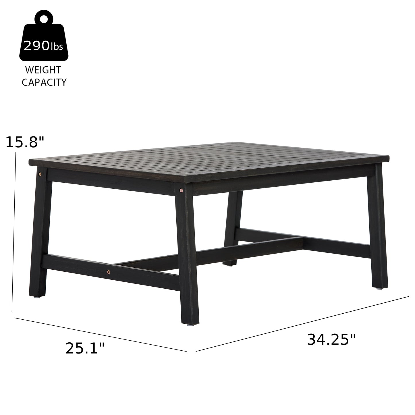 Outdoor Acacia Wood Loveseat and Coffee Table Set