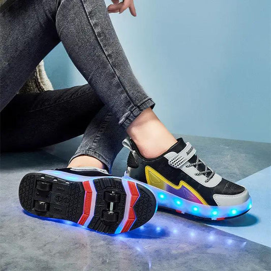FLIPSTYLEZLLC wear-resisting four-wheeled berserker roller skates with blue LED soles on Tampa Home & Garden Store