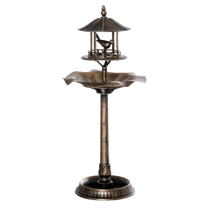 Bronze-finish Outsunny 3-in-1 garden bird bath pedestal with bird feeder and planter on Tampa Home & Garden Store