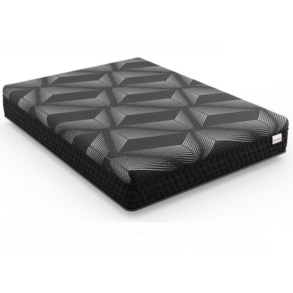Diamond Matrix Copper Cooling Hybrid Queen Mattress by HouseOfZazla with dark gray geometric top on Tampa Home & Garden Store