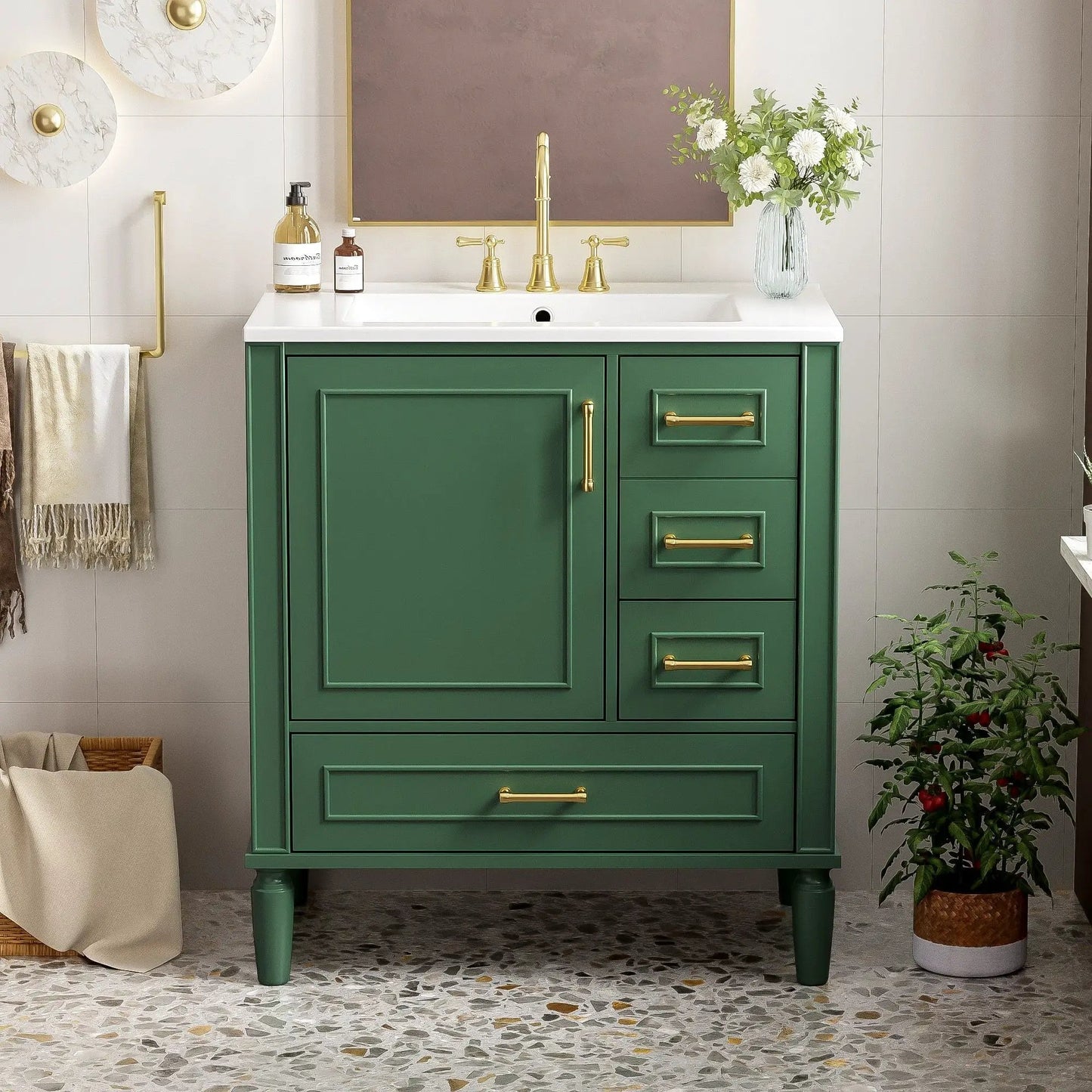 Traditional Bathroom Vanity With Soft Close Doors