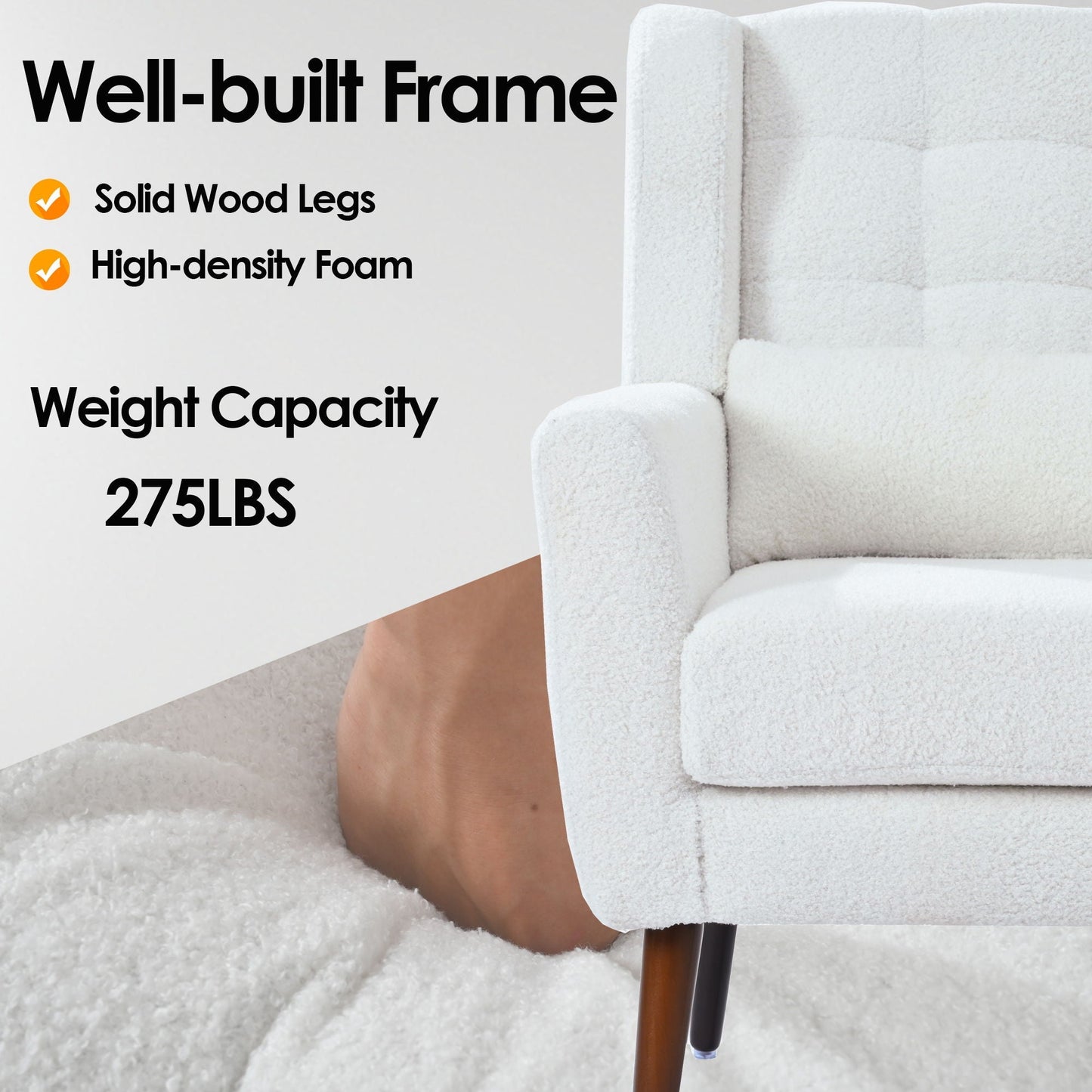 Modern Padded Accent Chair and Extra Pillow